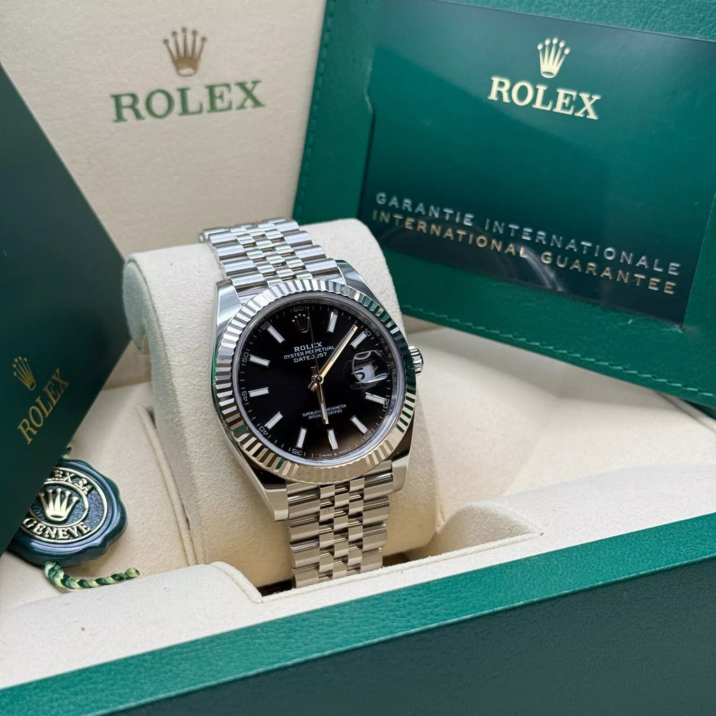 Rolex  Datejust Black Index Jubilee 41mm Stainless Steel - 126334
