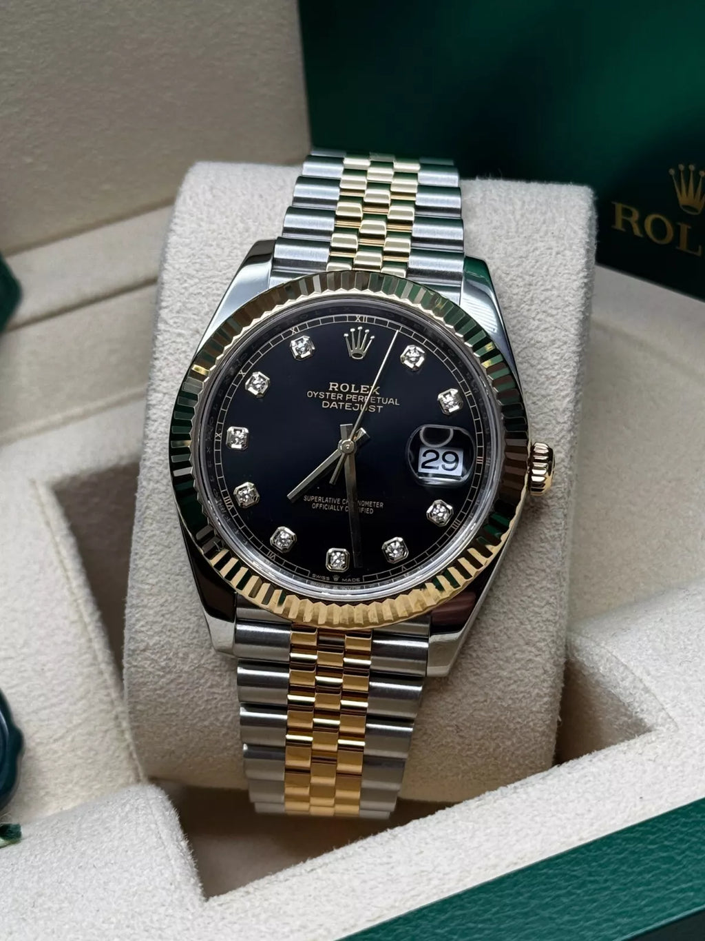 Rolex  Datejust 41mm 126333 Black Diamond Jubilee Steel and Yellow Gold Men’s Watch