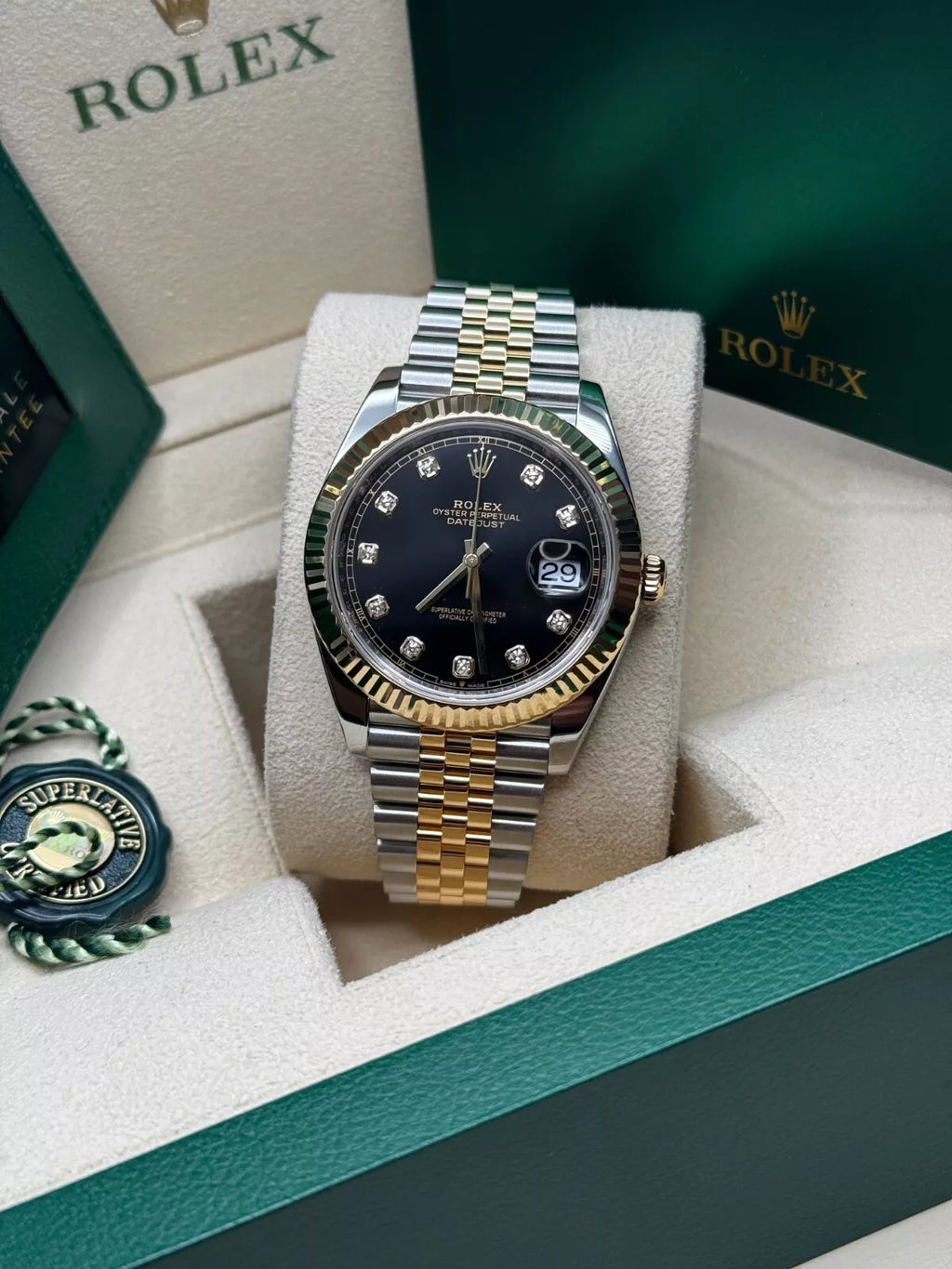 Rolex  Datejust 41mm 126333 Black Diamond Jubilee Steel and Yellow Gold Men’s Watch