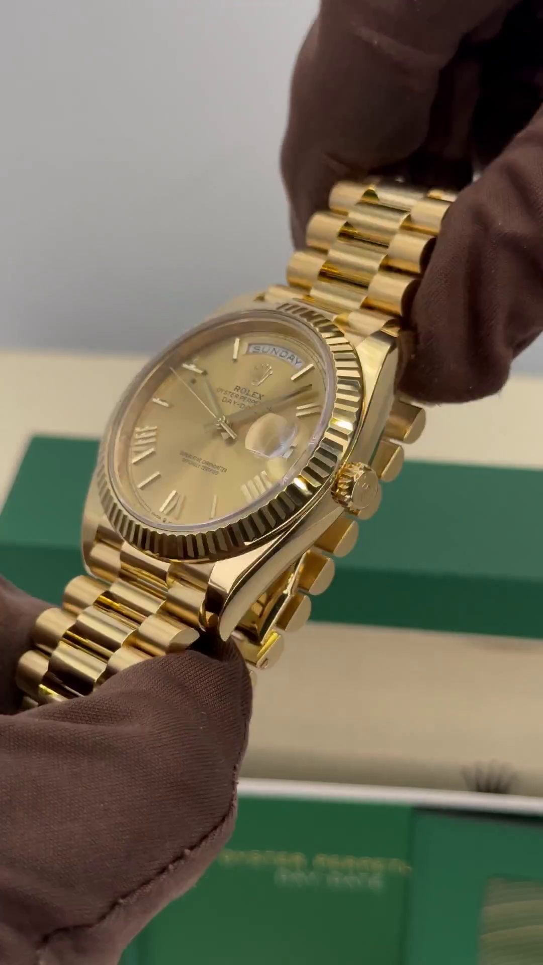 Rolex Day-Date "President" 40mm Yellow Gold Champagne Roman Numeral Dial - 228238