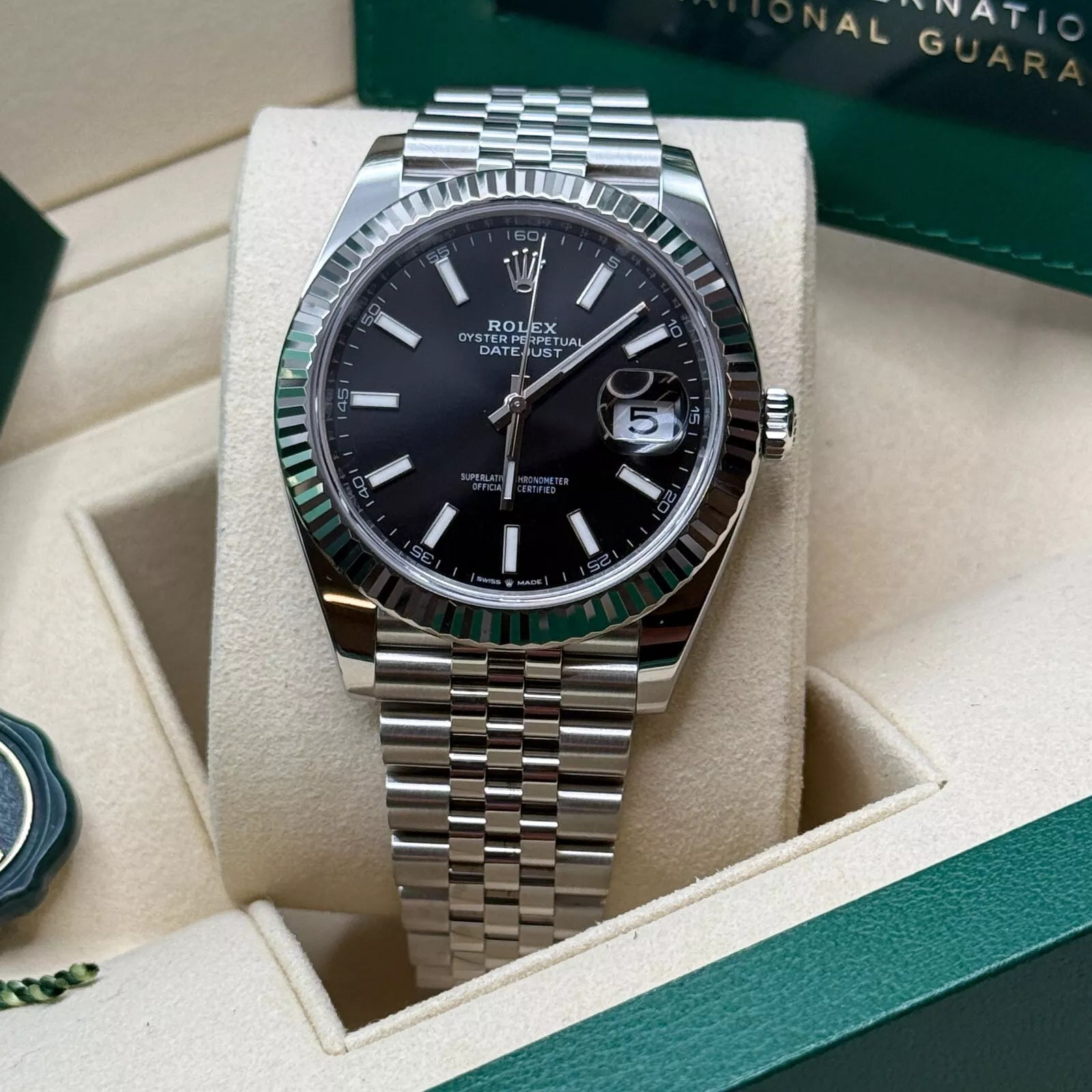 Rolex  Datejust Black Index Jubilee 41mm Stainless Steel - 126334