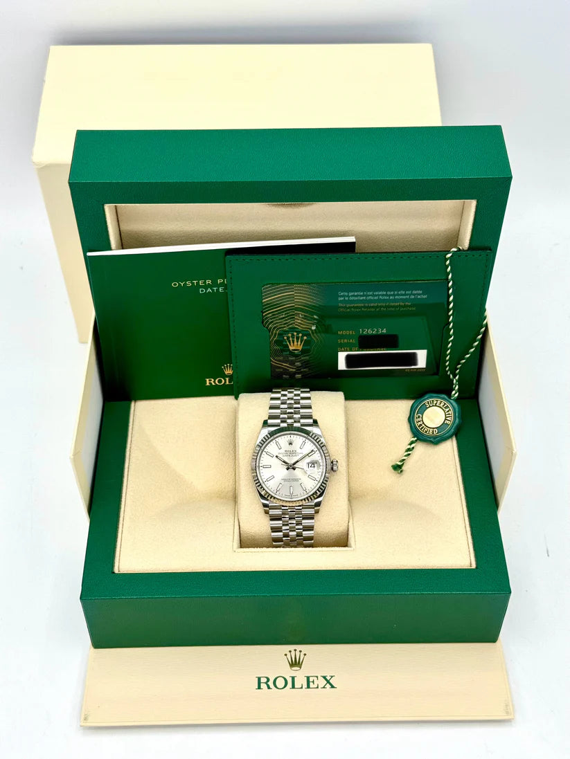 Rolex  Datejust 36mm 126234 Silver Index Dial Oyster Stainless Steel