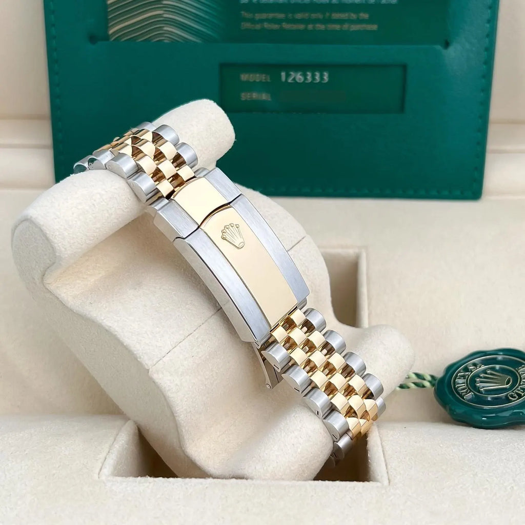 Rolex  Datejust 41mm 126333 Two-Tone Yellow Gold Fluted Bezel "Wimbledon" Dial Oyster