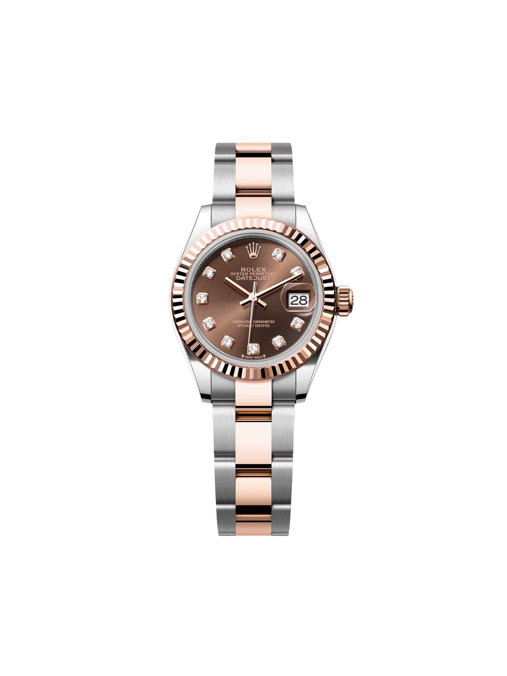Rolex Lady-Datejust 28mm 279171 Chocolate Diamond Oyster Stainless Steel and Rose Gold