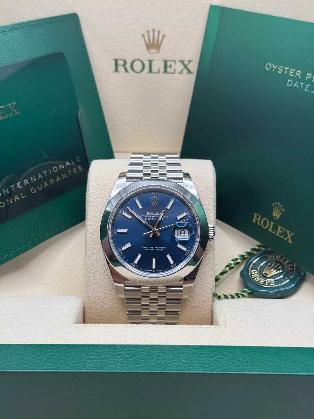 Rolex  Datejust 41mm 126334 Blue Index Oyster Stainless Steel Men’s Watch