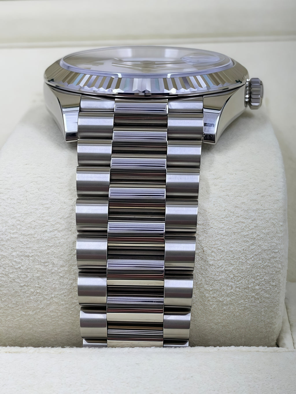 Rolex  Day-Date "President" 40mm White Gold White Roman Dial - 228239