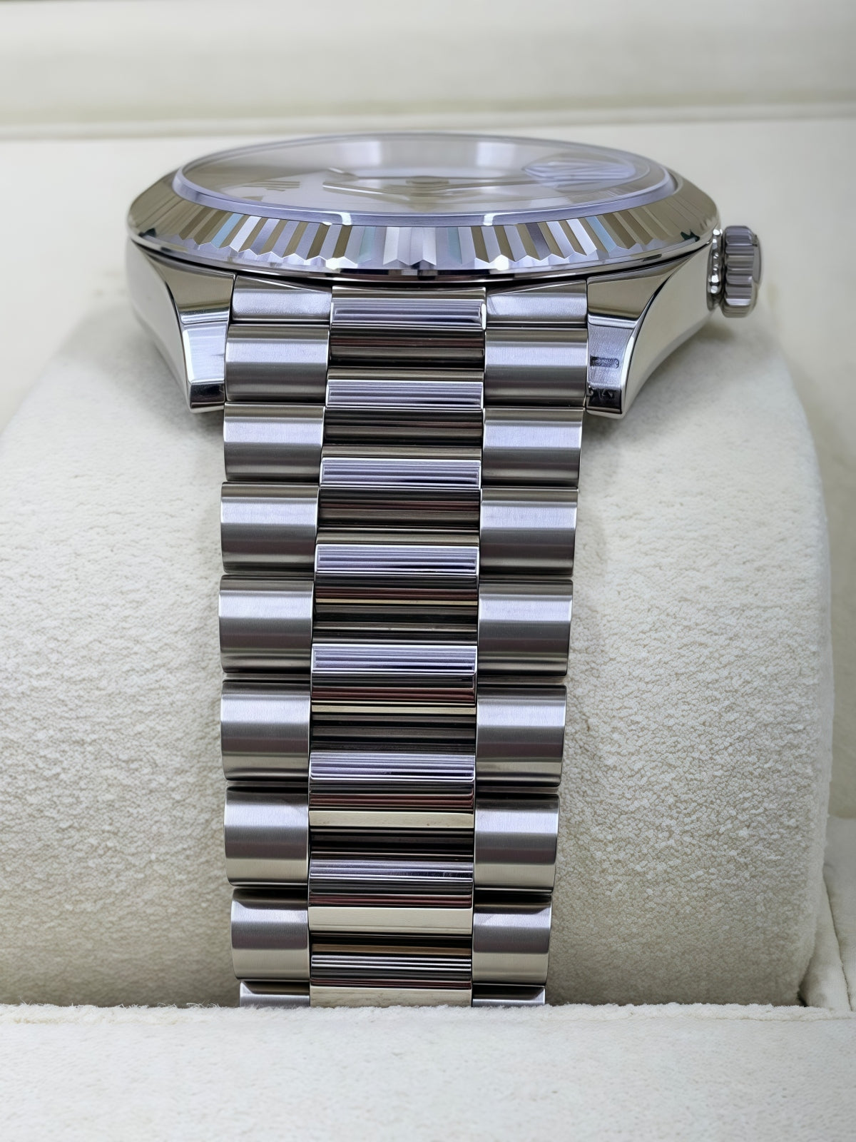 Rolex  Day-Date "President" 40mm White Gold White Roman Dial - 228239