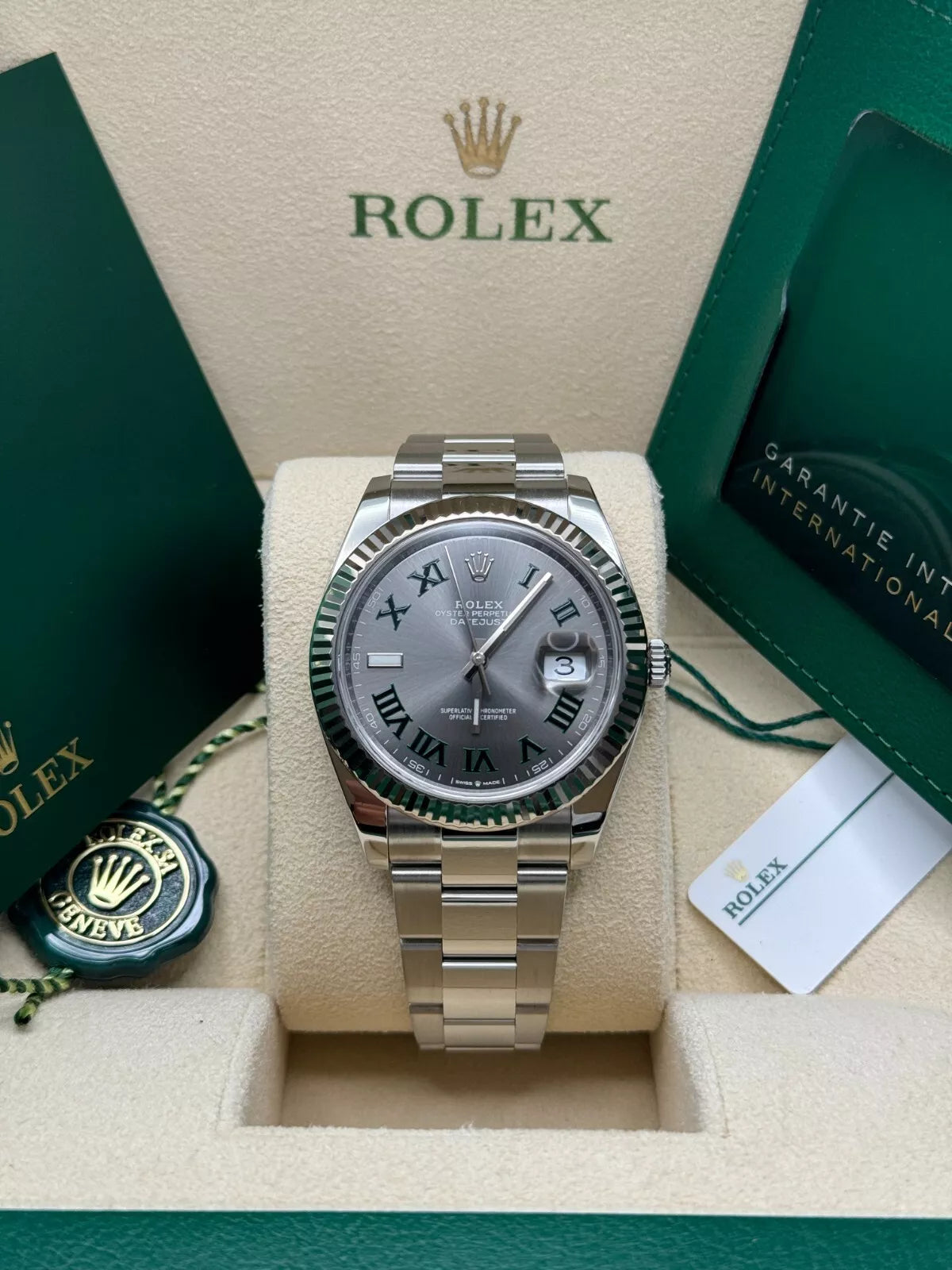 Rolex  Datejust 41mm 126334 Slate Roman Jubilee Stainless Steel Mens Watch