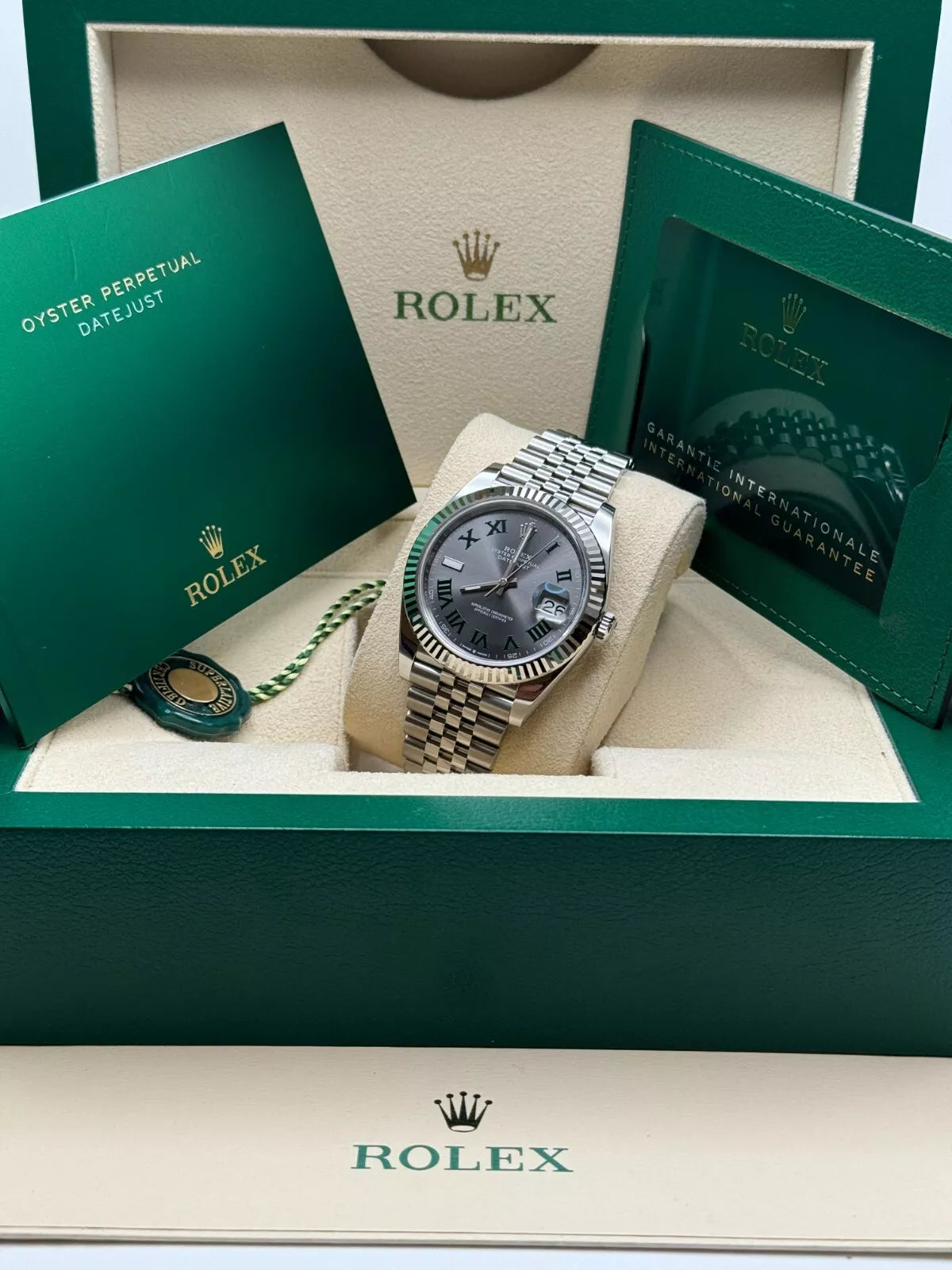 Rolex  Datejust 41mm 126334 Slate Roman Jubilee Stainless Steel Mens Watch