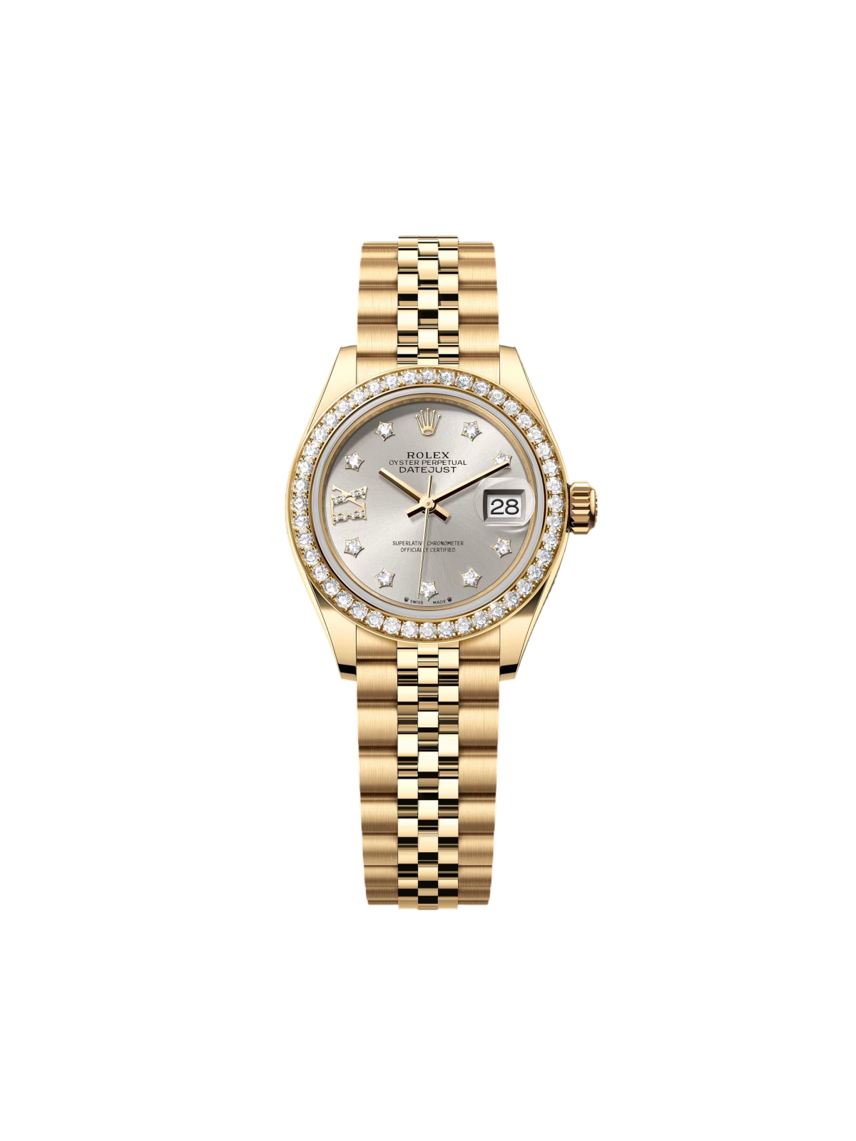Rolex Lady-Datejust 28mm 279138RBR Silver Dial President Bracelet Watch