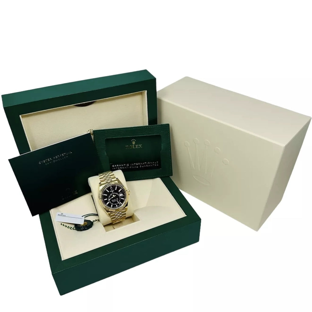Rolex  Sky-Dweller 42mm 336938-0005 Yellow Gold Black Dial Oyster