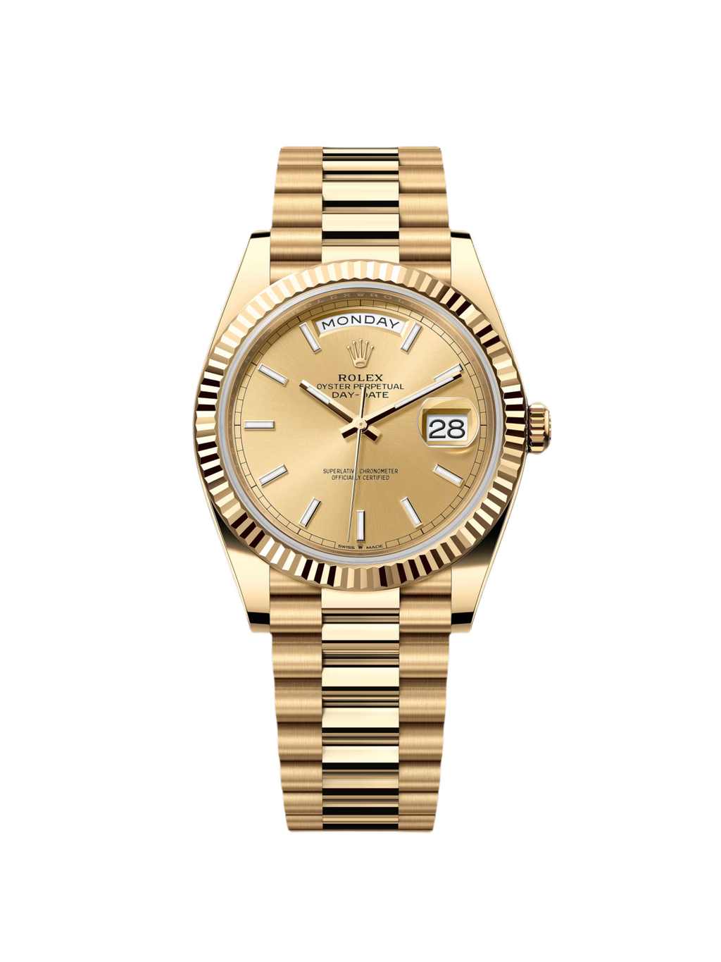 Rolex  Day-Date "President" 40mm Yellow Gold Champagne Index Dial - 228238