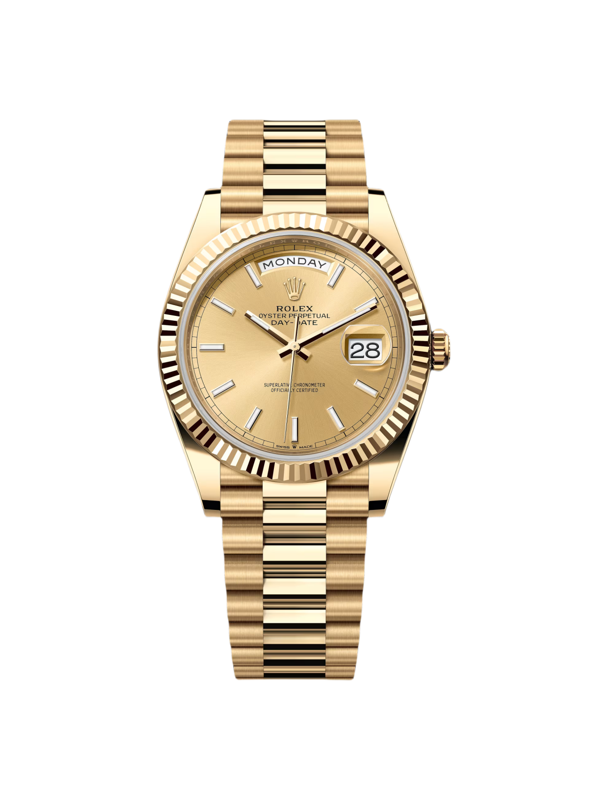Rolex  Day-Date "President" 40mm Yellow Gold Champagne Index Dial - 228238