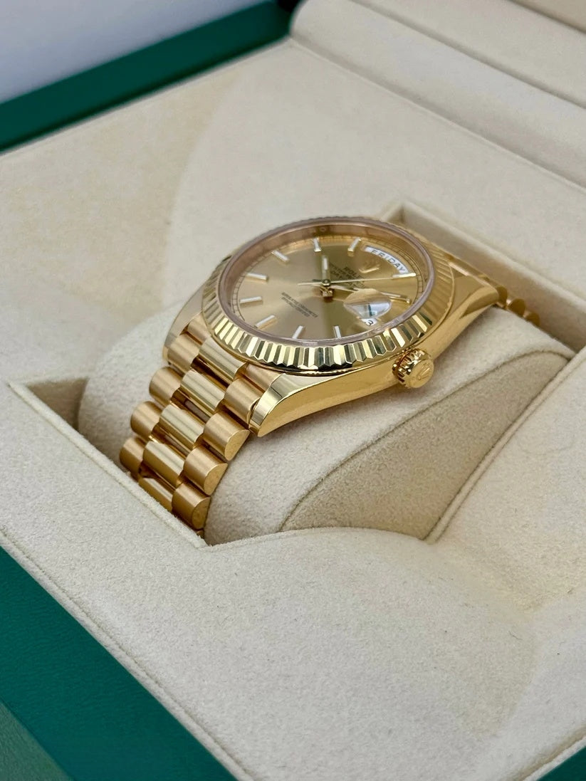Rolex  Day-Date "President" 40mm Yellow Gold Champagne Index Dial - 228238