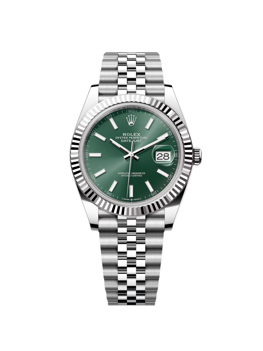 Rolex  Datejust 41mm Mint Green Dial Jubilee Bracelet Watch - 126334