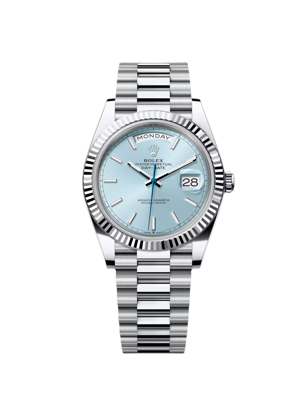 Rolex  Day-Date "President" 40mm Platinum Ice Blue Index Dial - 228236