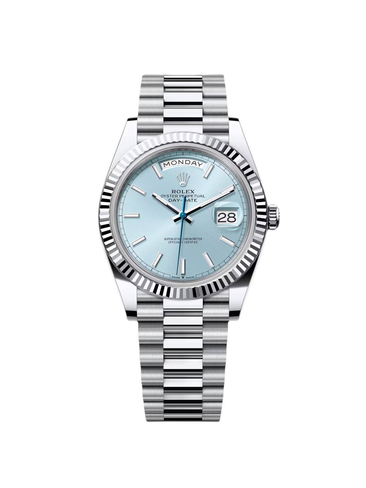 Rolex  Day-Date "President" 40mm Platinum Ice Blue Index Dial - 228236