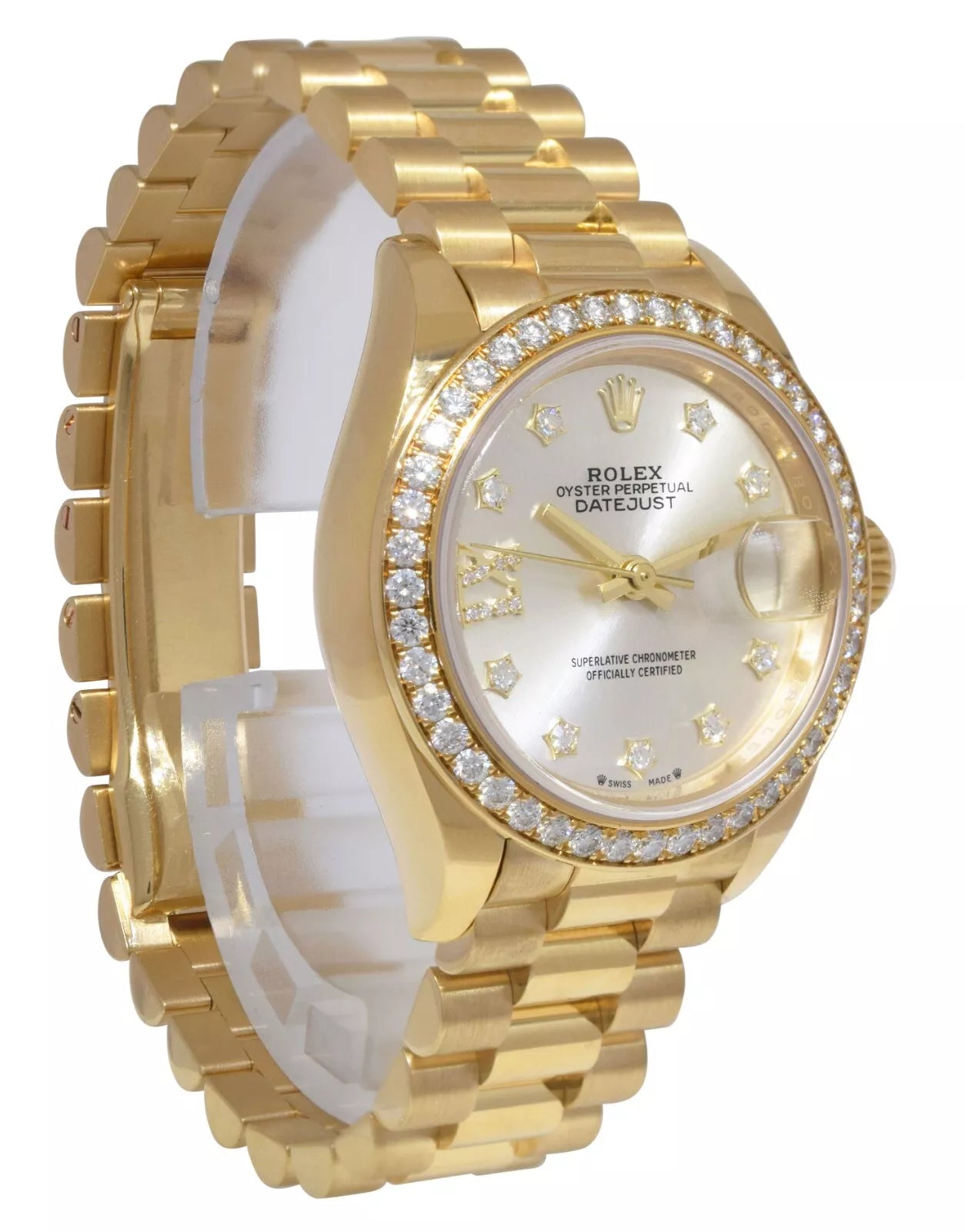 Rolex Lady-Datejust 28mm 279138RBR Silver Dial President Bracelet Watch