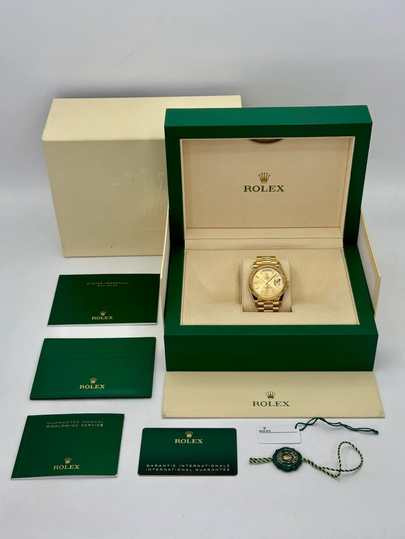 Rolex  Day-Date "President" 40mm Yellow Gold Champagne Index Dial - 228238