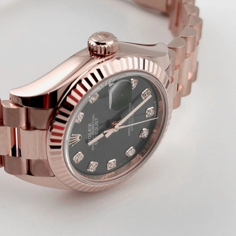 Rolex Lady-Datejust 28mm 279175 Green Diamond-Set Dial President Everose Gold