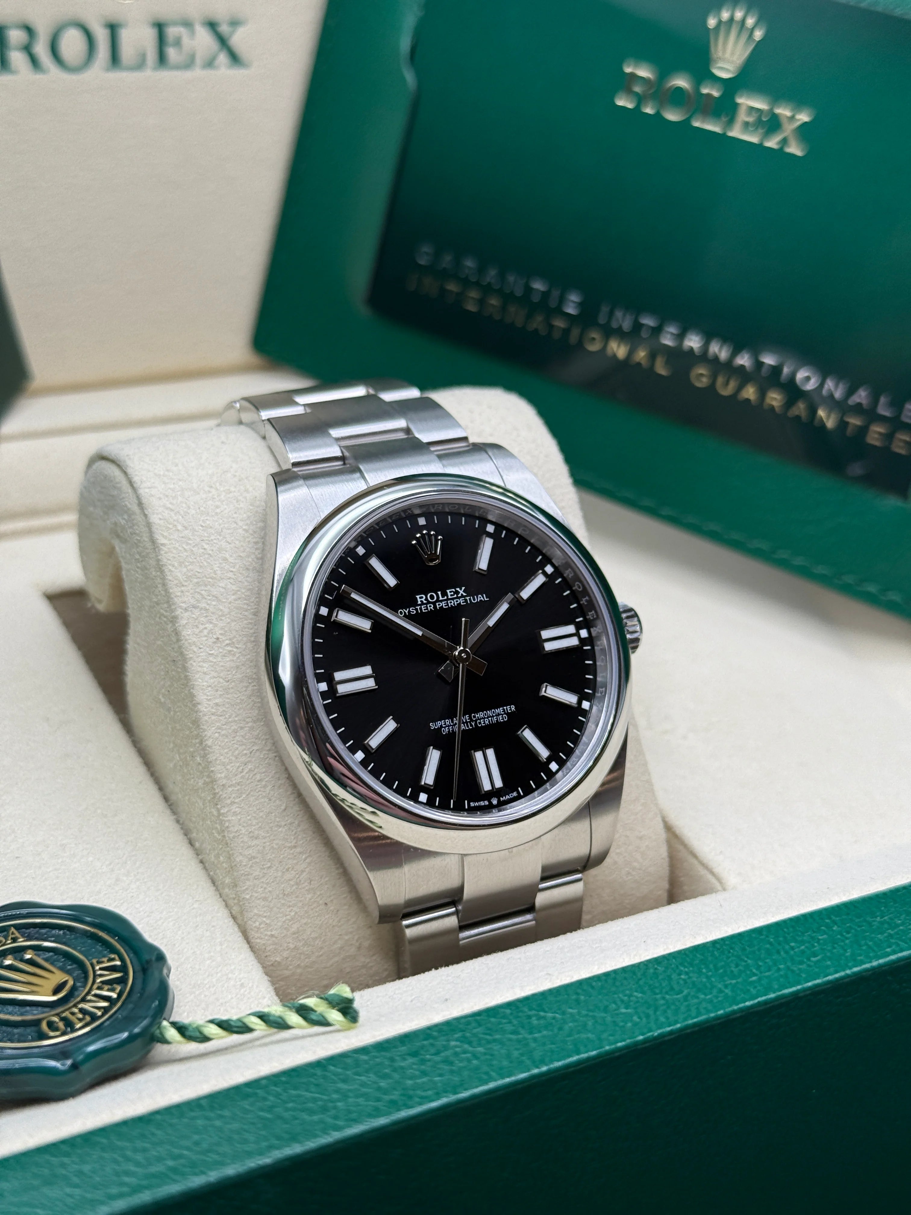 Rolex  Oyster-Perpetual 41mm 124300-0002 Stainless Steel Black Index Dial Watch
