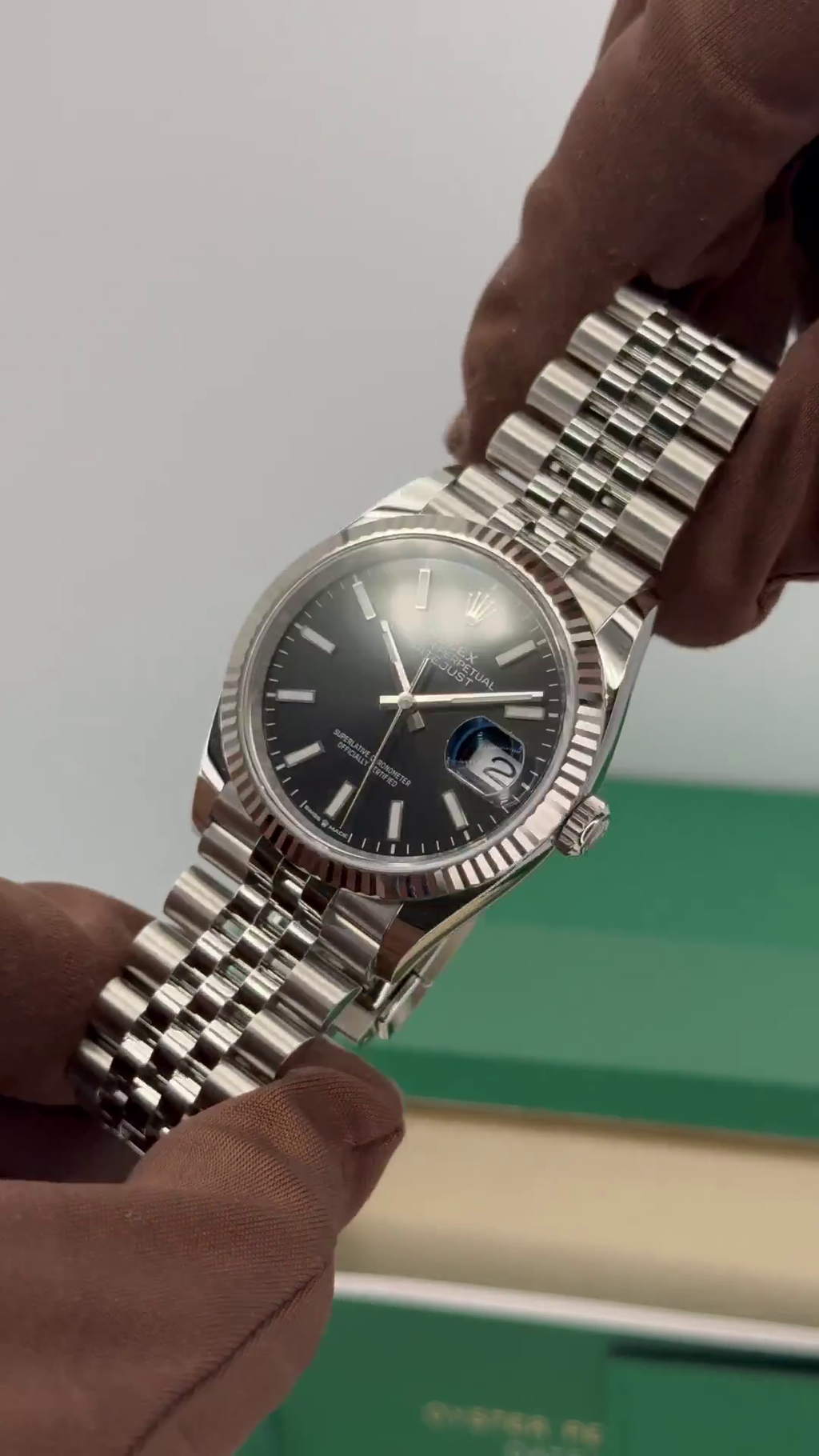 Rolex  Datejust 36mm 126234 Black Index Jubilee Stainless Steel Mens Watch