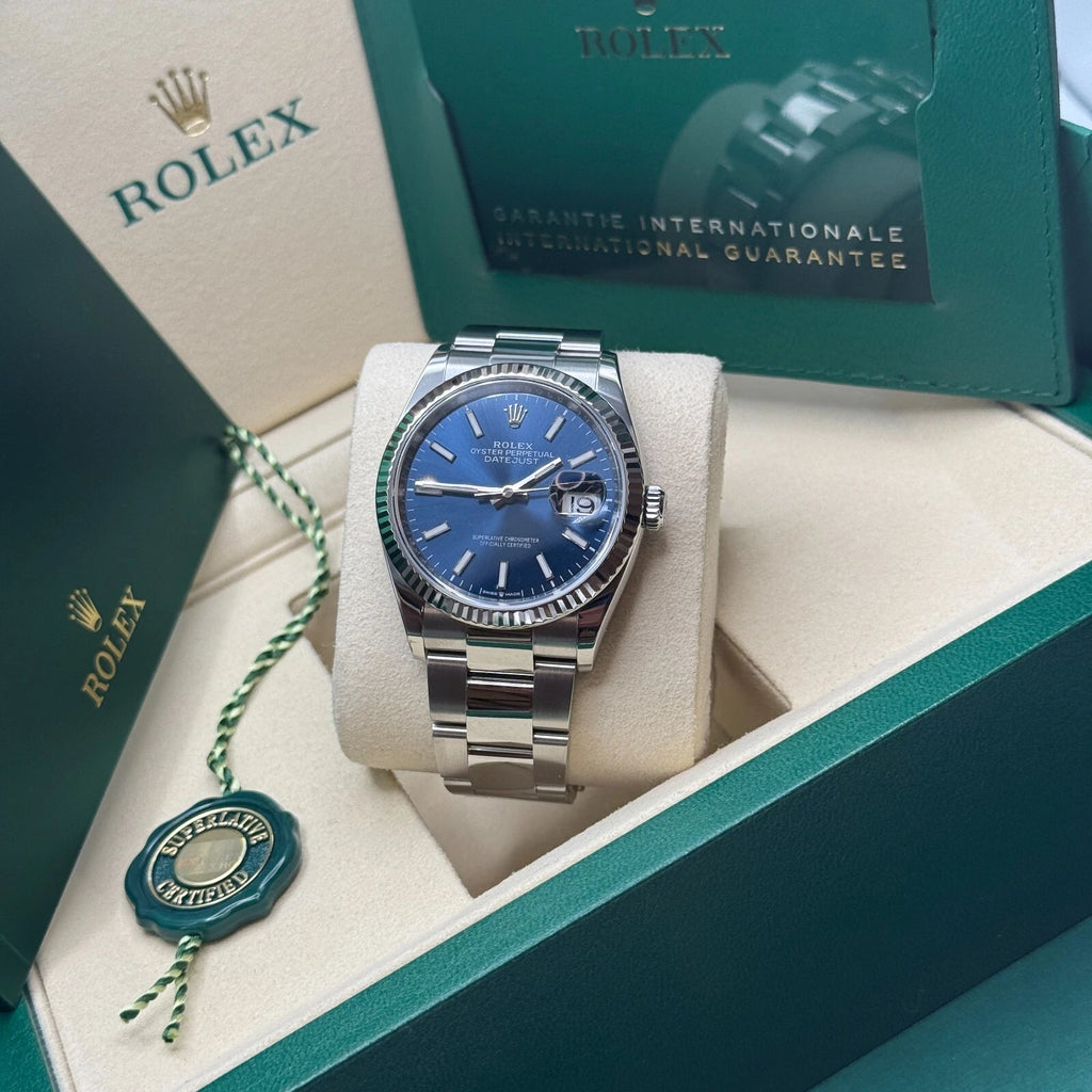 Rolex  Datejust 36mm 126234 Blue Index Dial 36mm Oyster Stainless Steel