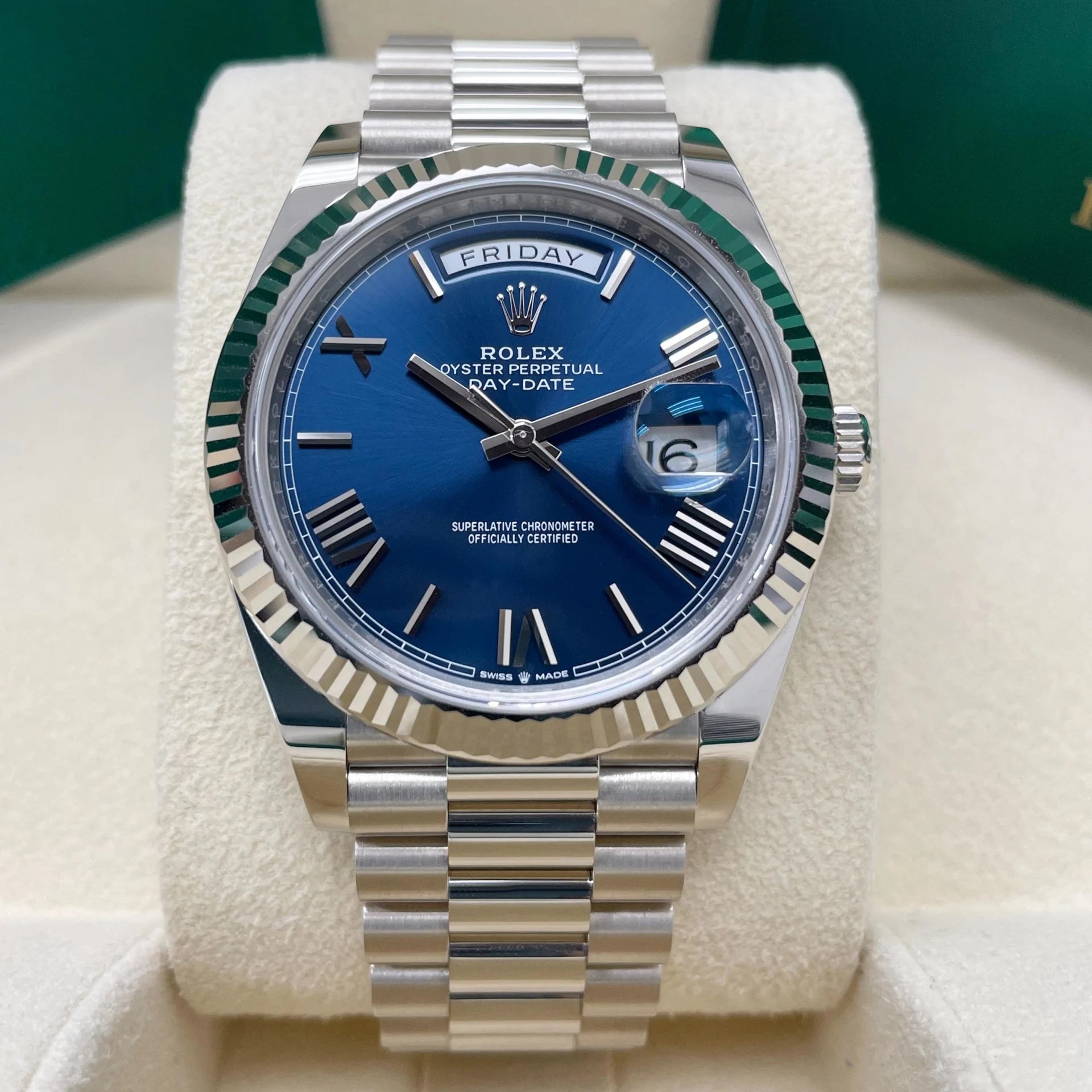 Rolex  Day-Date "President" 40mm Blue Roman Dial  228236-0007