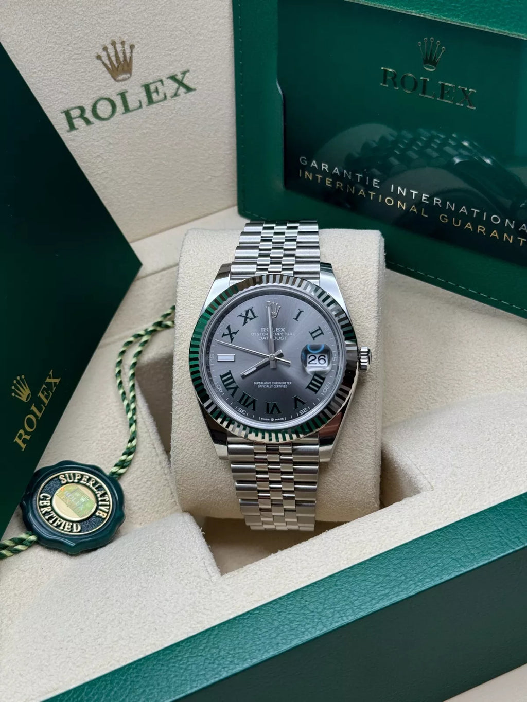 Rolex  Datejust 41mm 126334 Slate Roman Jubilee Stainless Steel Mens Watch