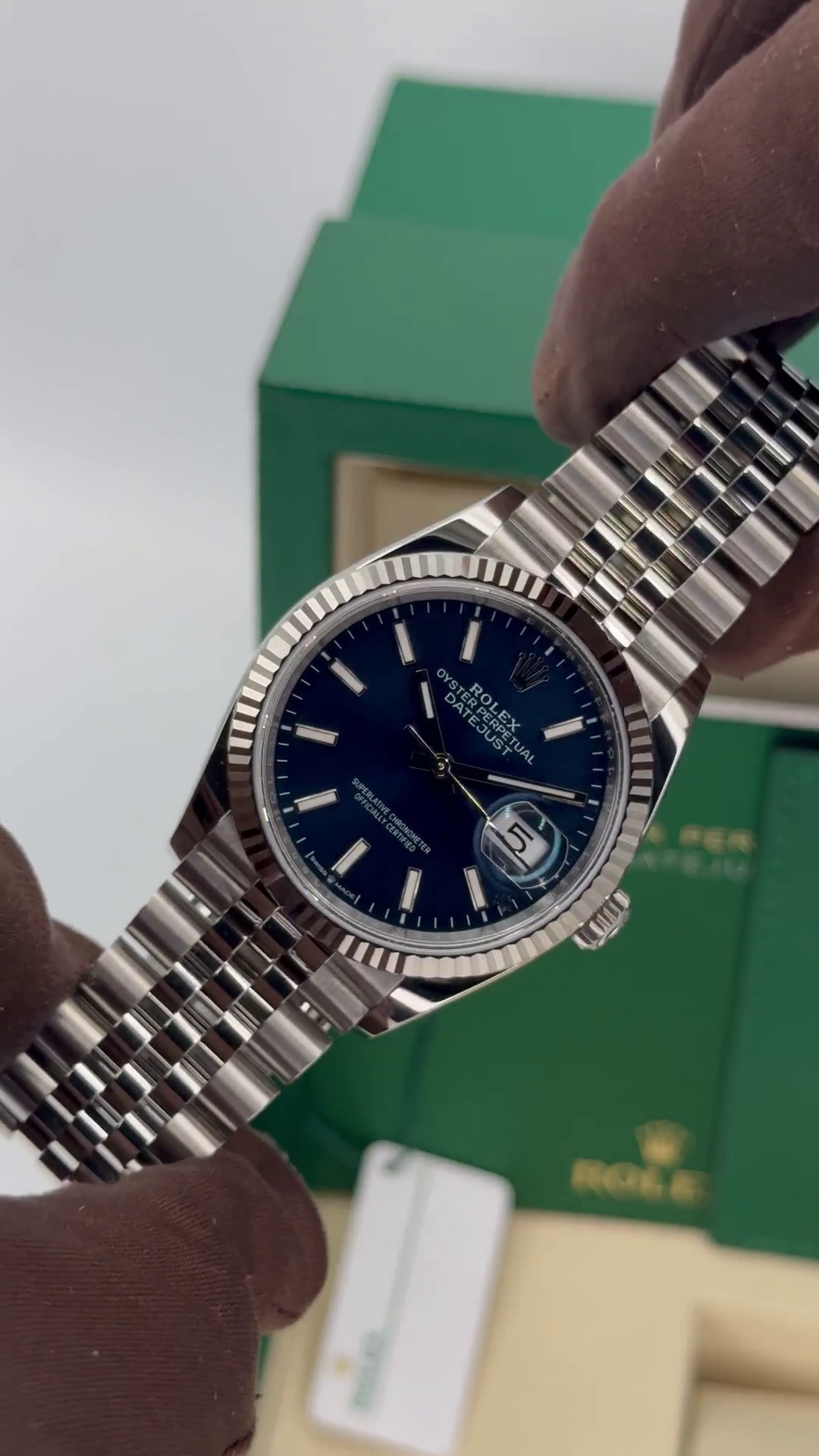 Rolex  Datejust 36mm 126234 Blue Index Dial 36mm Oyster Stainless Steel