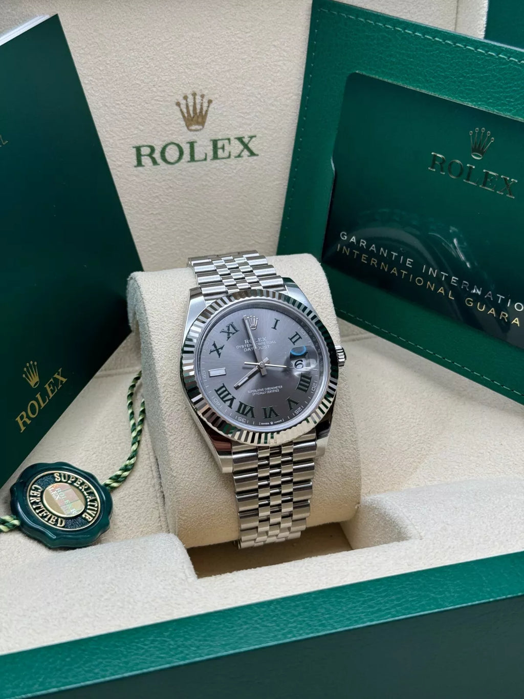 Rolex  Datejust 41mm 126334 Slate Roman Jubilee Stainless Steel Mens Watch