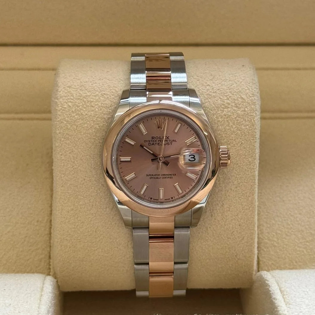 Rolex Lady-Datejust 28mm  279161 Rose Stick Dial, Two Tone Stainless Steel & 18K Rose Gold Oyster Bracelet Women's Watch