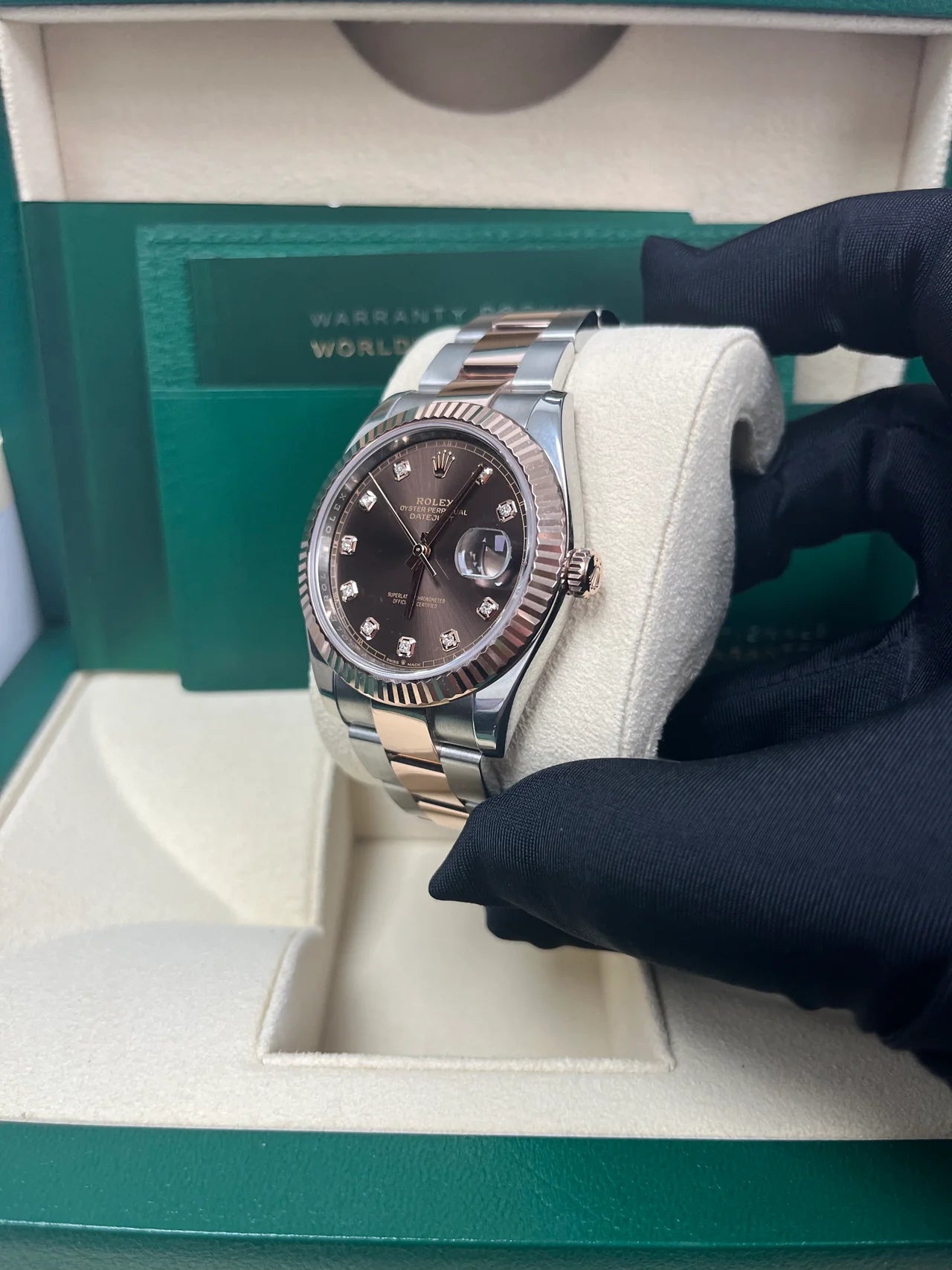 Rolex Datejust 41mm 126331 Datejust Chocolate Diamond Oyster Steel and Everose Gold Watch