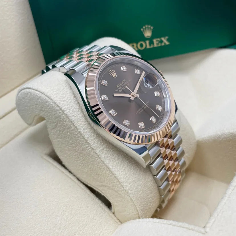 Rolex Datejust 41mm 126331 Datejust Chocolate Diamond Oyster Steel and Everose Gold Watch