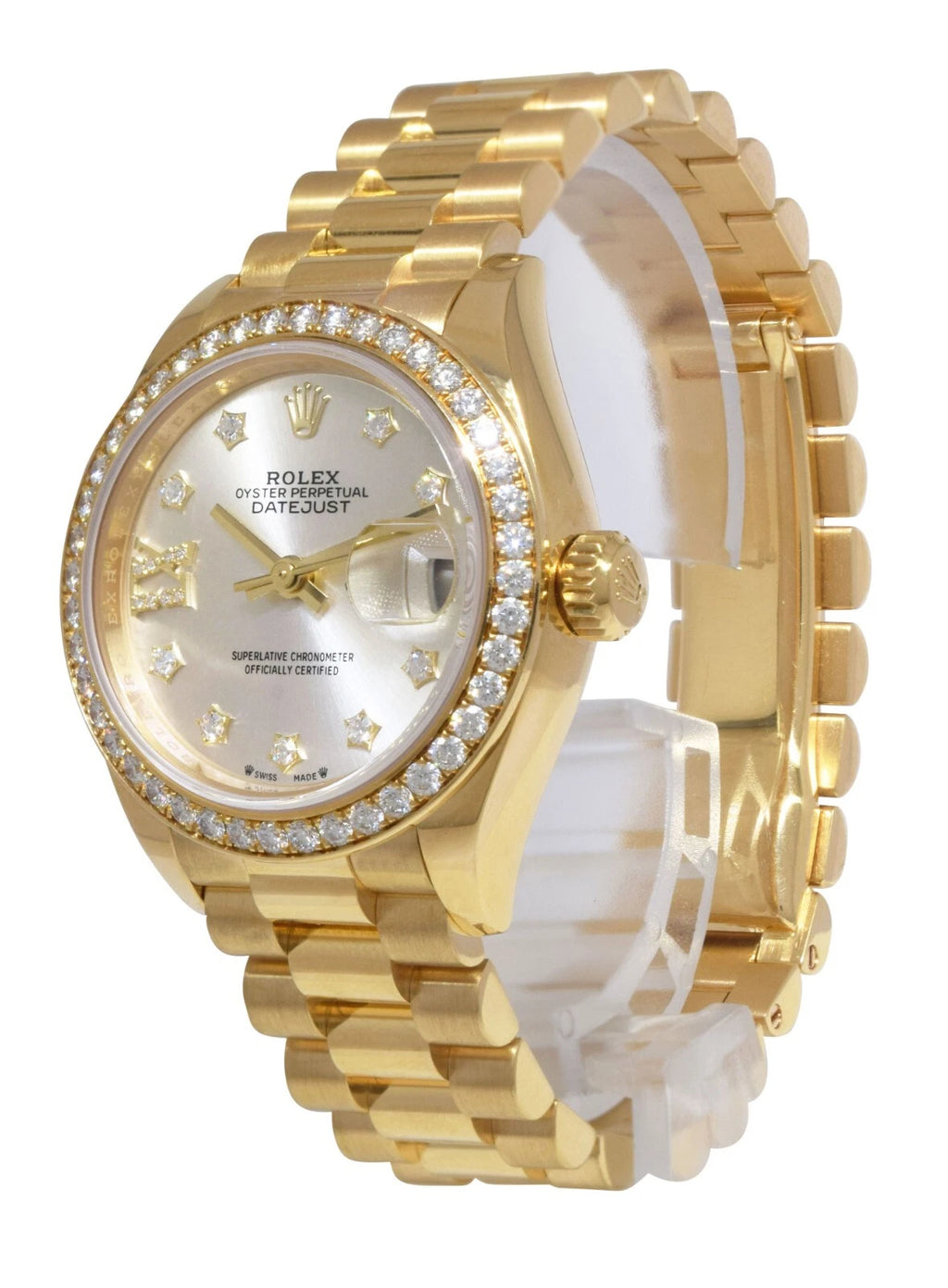 Rolex Lady-Datejust 28mm 279138RBR Silver Dial President Bracelet Watch