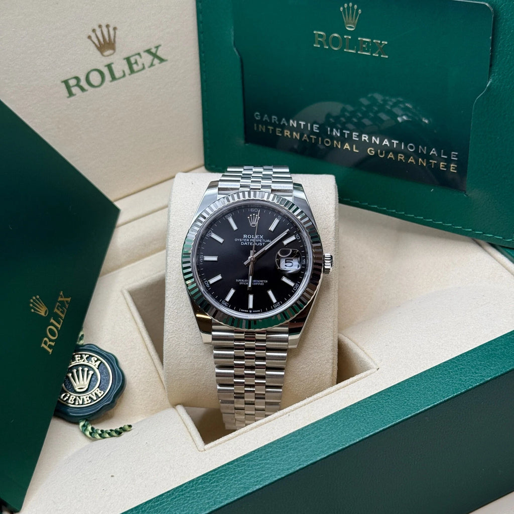 Rolex  Datejust Black Index Jubilee 41mm Stainless Steel - 126334