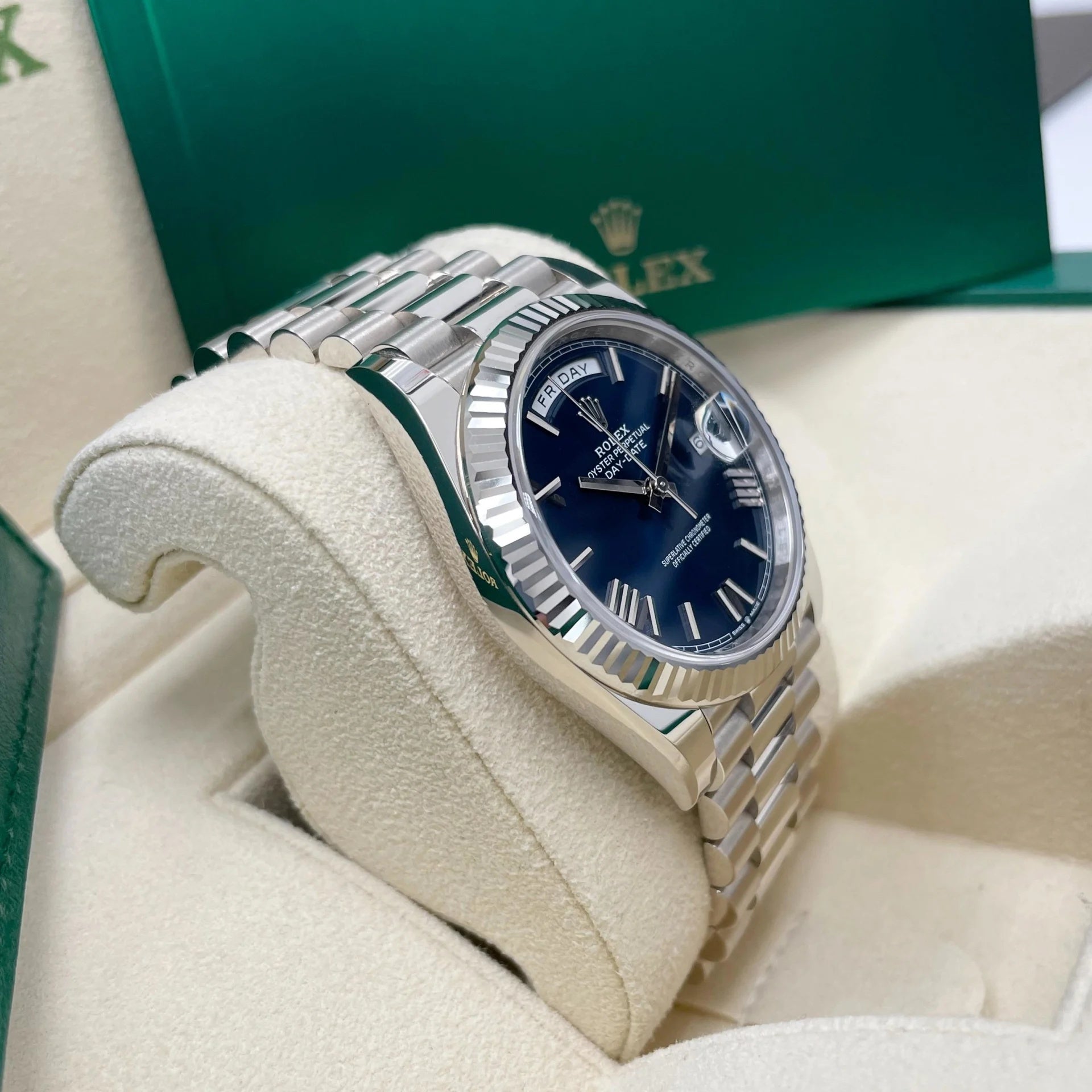 Rolex  Day-Date "President" 40mm Blue Roman Dial  228236-0007