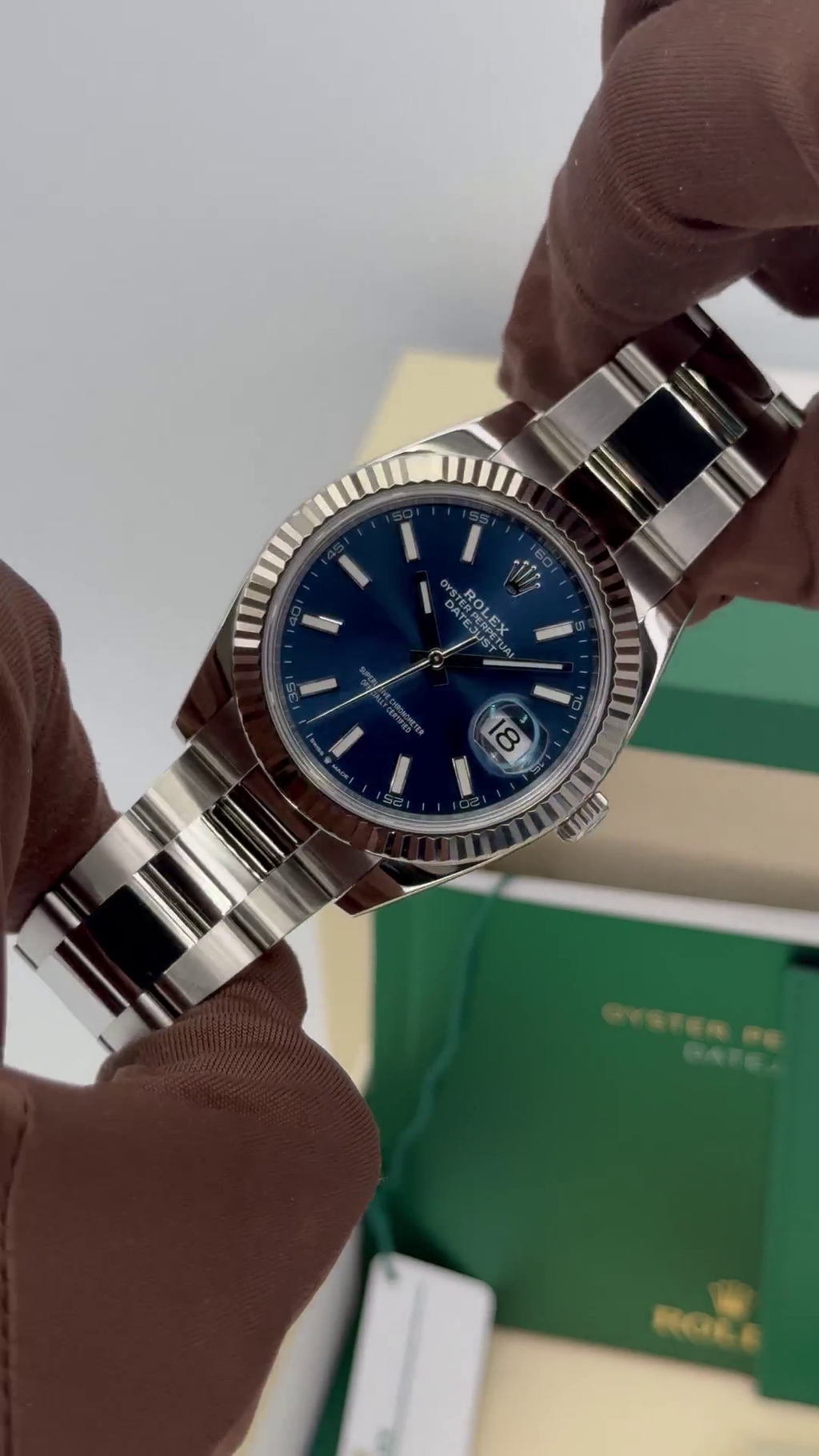 Rolex  Datejust 41mm 126334 Blue Index Oyster Stainless Steel Men’s Watch