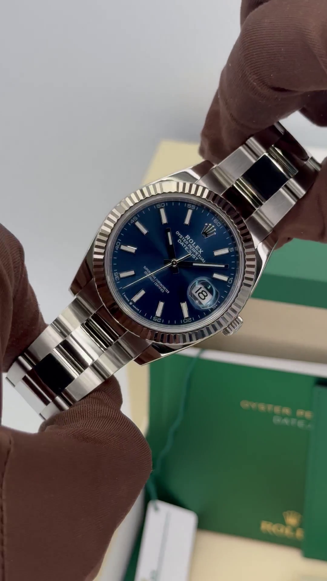 Rolex  Datejust 41mm 126334 Blue Index Oyster Stainless Steel Men’s Watch