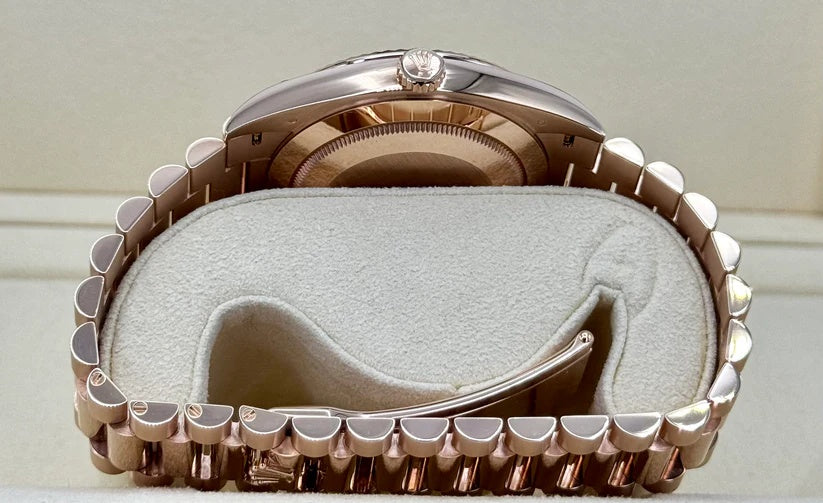 Rolex  Day-Date "President" 40mm Everose Gold Olive Green Roman Dial - 228235