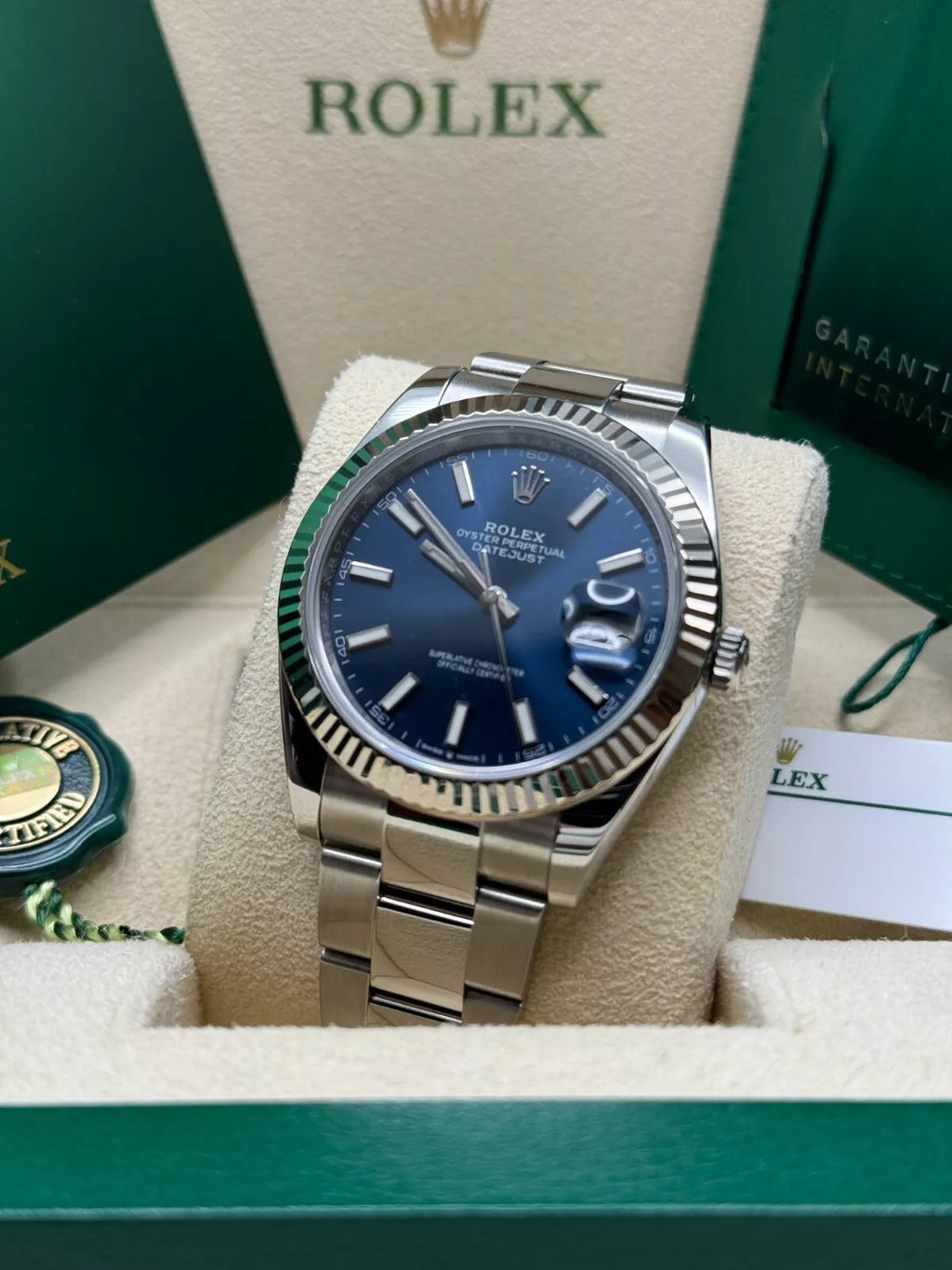 Rolex  Datejust 41mm 126334 Blue Index Oyster Stainless Steel Men’s Watch