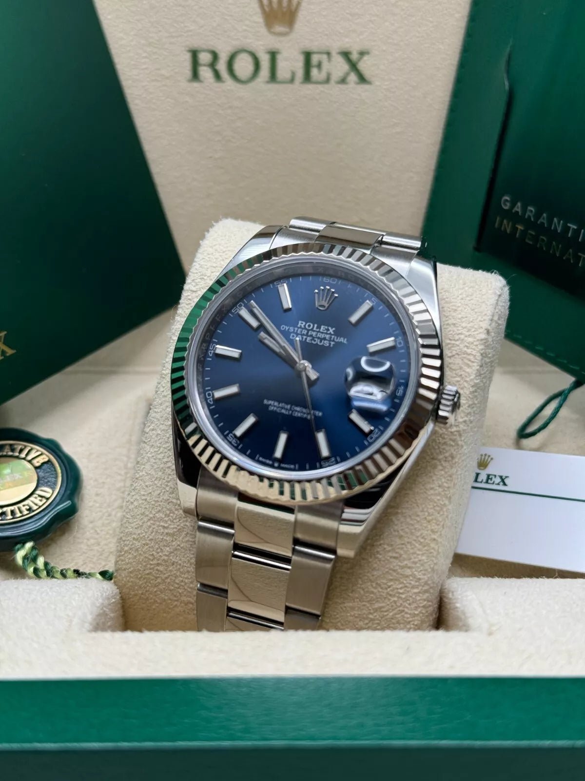 Rolex  Datejust 41mm 126334 Blue Index Oyster Stainless Steel Men’s Watch