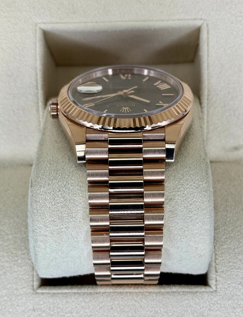 Rolex  Day-Date "President" 40mm Everose Gold Chocolate Roman Dial - 228235