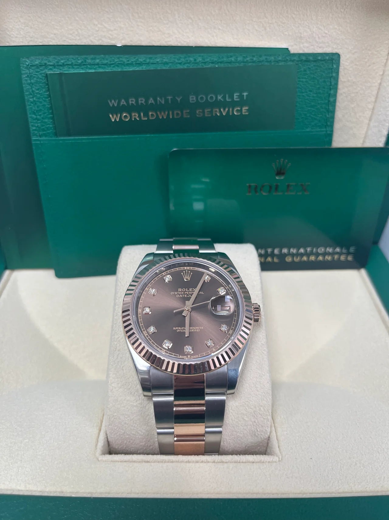 Rolex Datejust 41mm 126331 Datejust Chocolate Diamond Oyster Steel and Everose Gold Watch