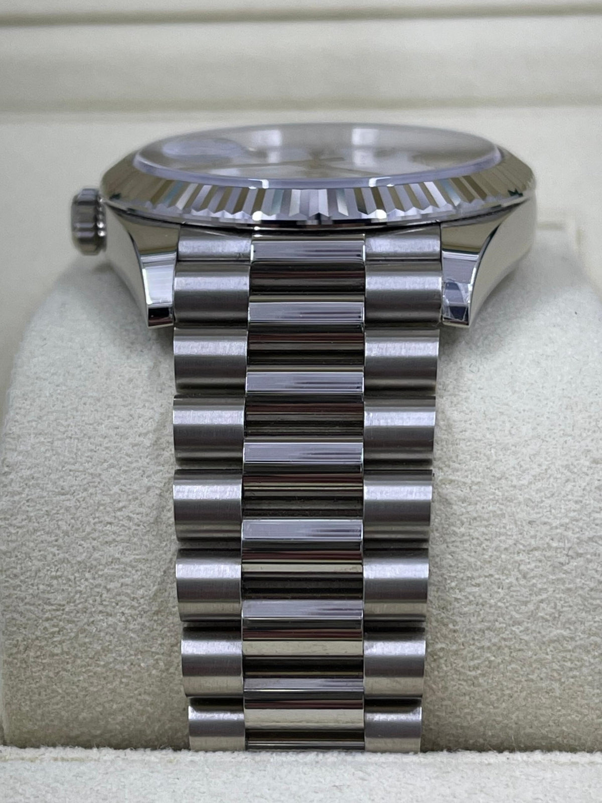 Rolex  Day-Date "President" 40mm White Gold White Roman Dial - 228239