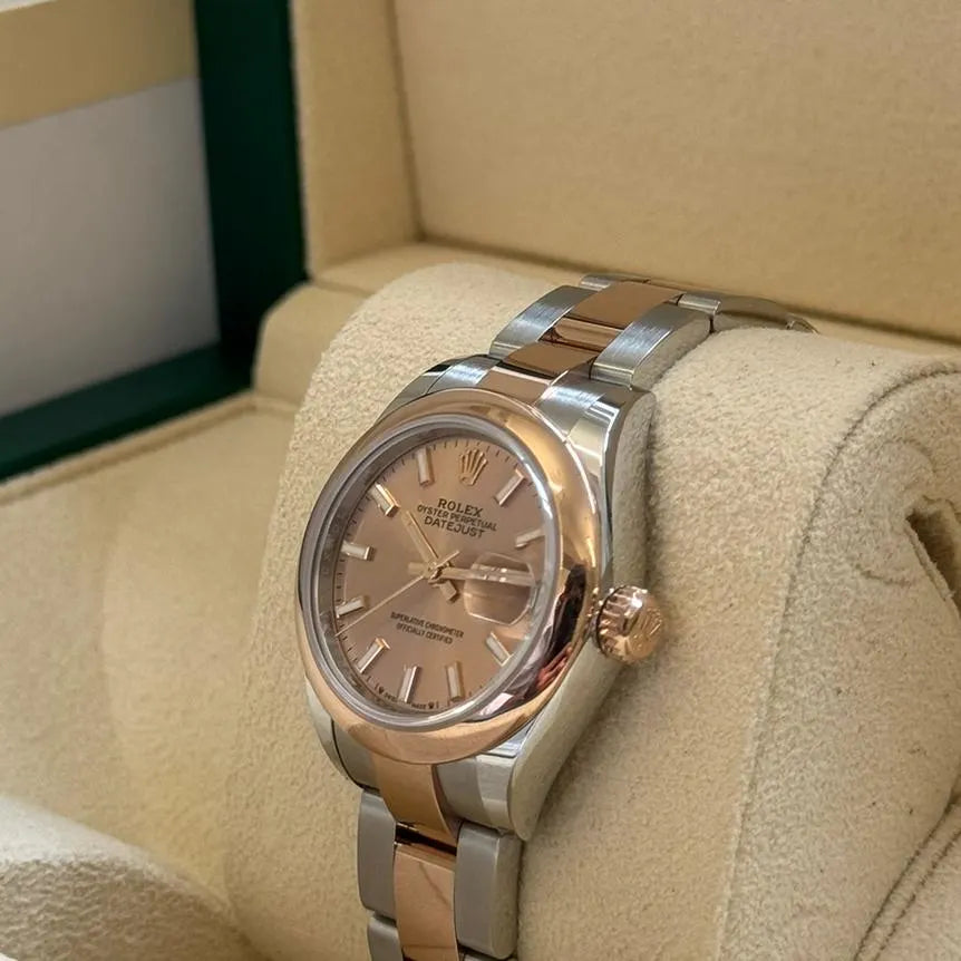 Rolex Lady-Datejust 28mm  279161 Rose Stick Dial, Two Tone Stainless Steel & 18K Rose Gold Oyster Bracelet Women's Watch