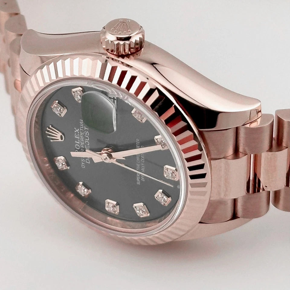 Rolex Lady-Datejust 28mm 279175 Green Diamond-Set Dial President Everose Gold