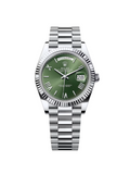 Rolex  Day-Date "President" 40mm Platinum Green Olive Roman Dial - 228236