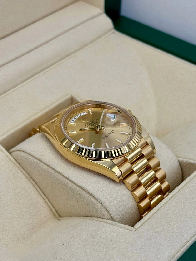 Rolex  Day-Date "President" 40mm Yellow Gold Champagne Index Dial - 228238