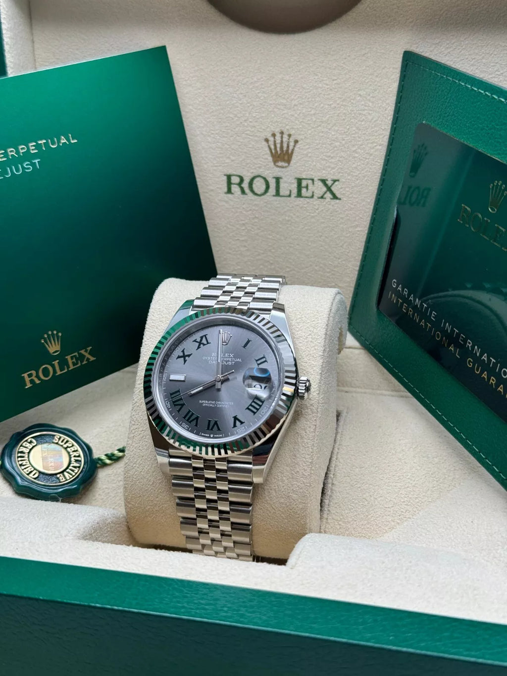 Rolex  Datejust 41mm 126334 Slate Roman Jubilee Stainless Steel Mens Watch